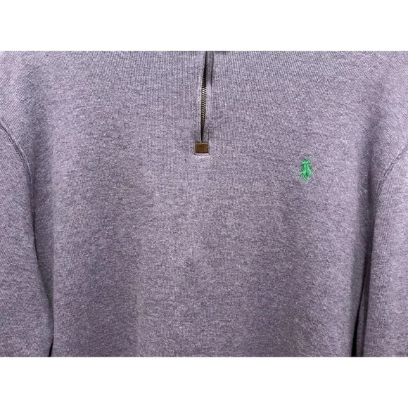 Polo Ralph Lauren 1/4 Zip Pullover Size Large Men's Purple Long Sleeve - Picture 3 of 8